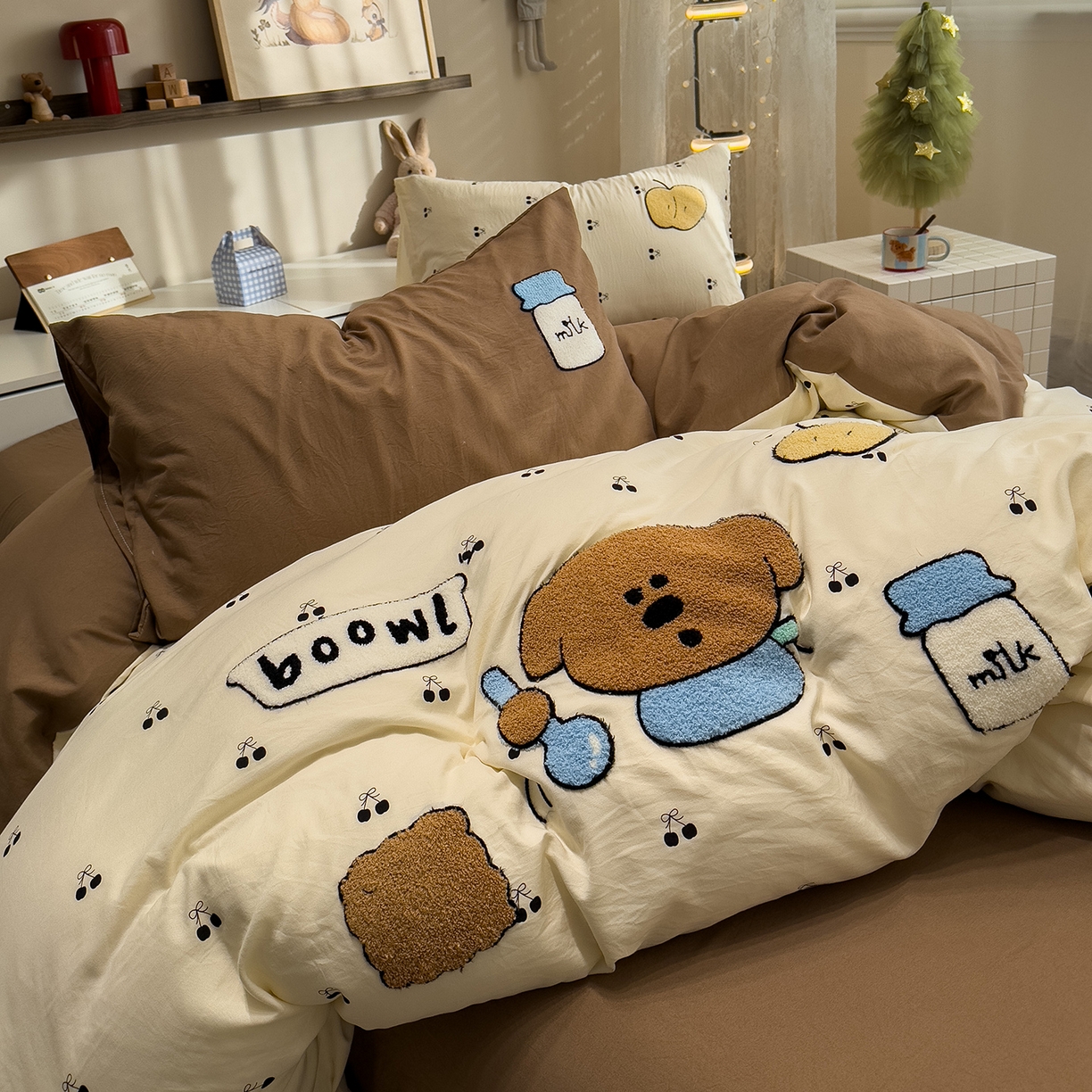 91家纺网 家纺一手货源 找家纺 （总）曼谷家纺 2026新款卡通水洗棉毛巾绣四件套被套