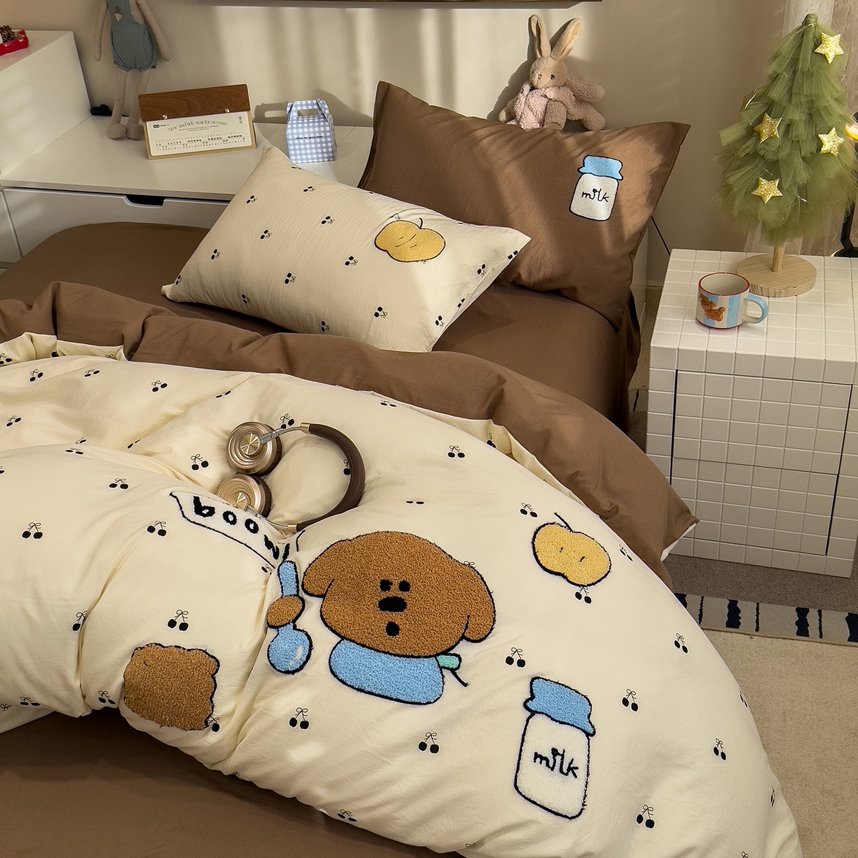 91家纺网 家纺一手货源 找家纺 （总）曼谷家纺 2026新款卡通水洗棉毛巾绣四件套被套