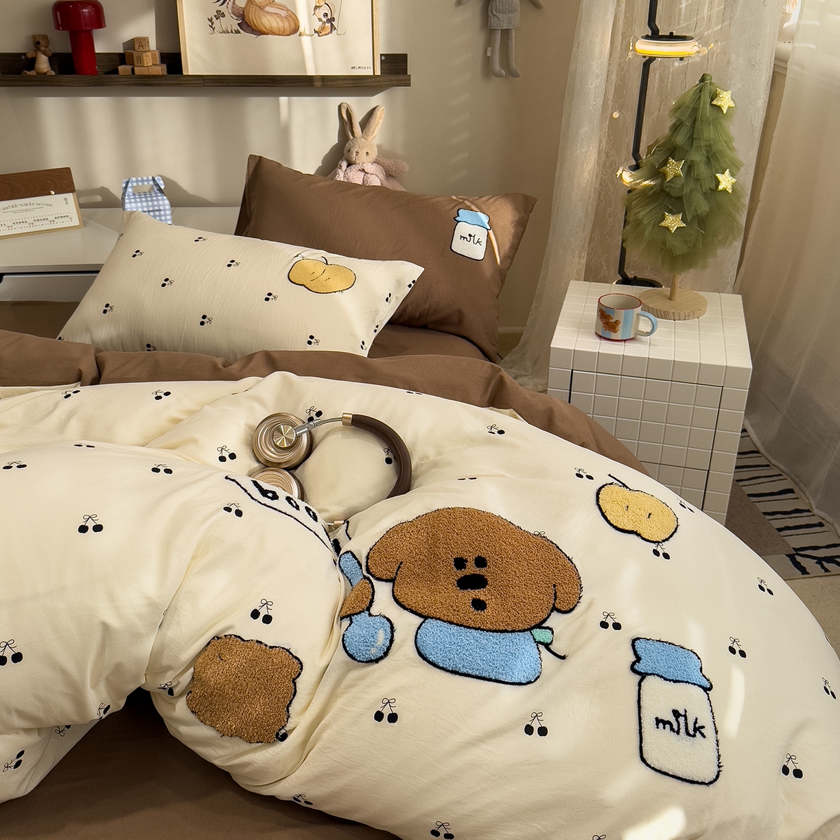 91家纺网 家纺一手货源 找家纺 （总）曼谷家纺 2026新款卡通水洗棉毛巾绣四件套被套