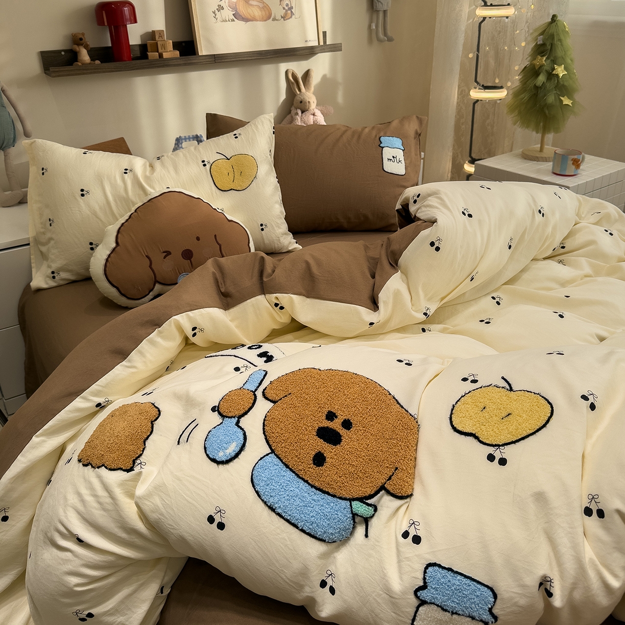 91家纺网 家纺一手货源 找家纺 （总）曼谷家纺 2026新款卡通水洗棉毛巾绣四件套被套