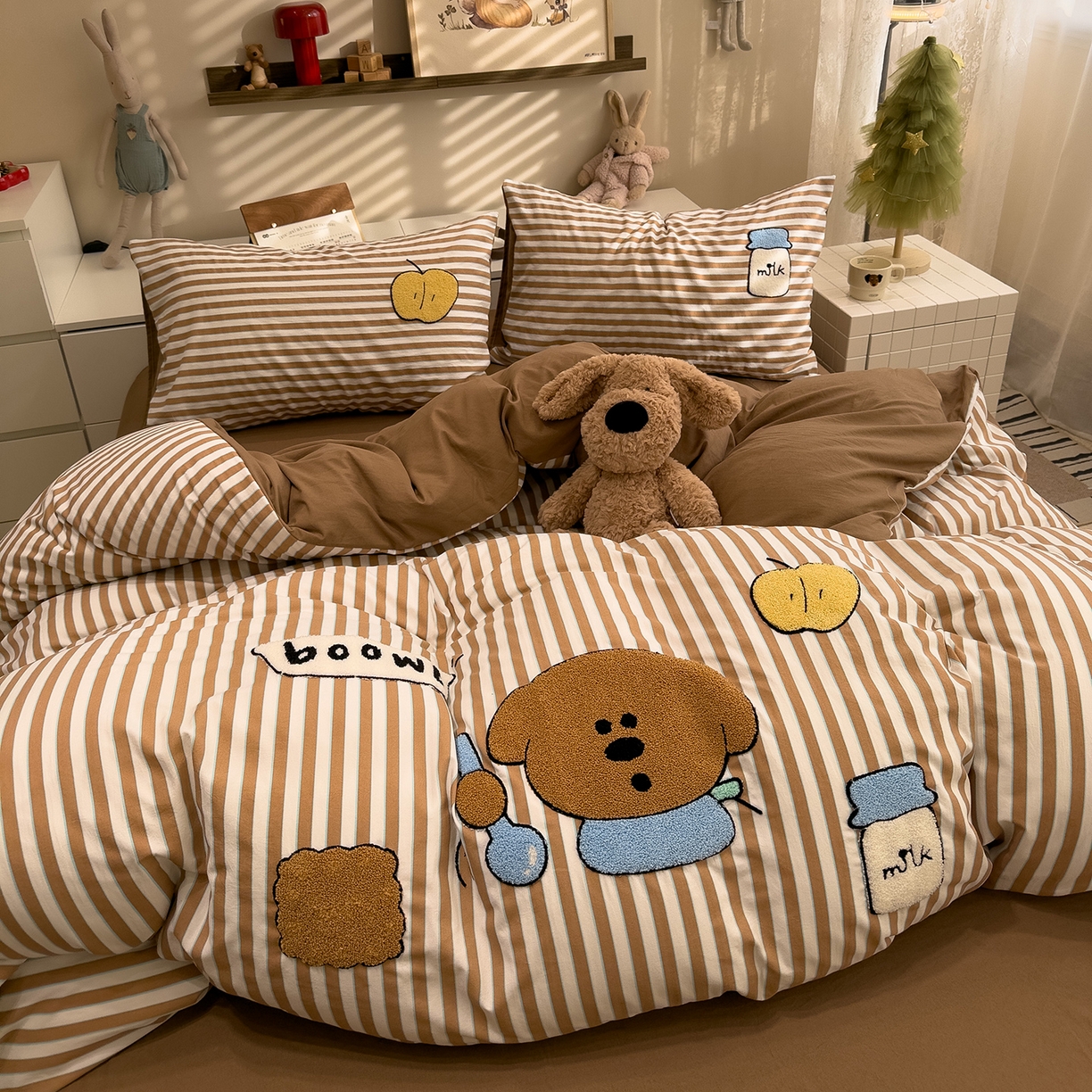 91家纺网 家纺一手货源 找家纺 （总）曼谷家纺 2026新款卡通水洗棉毛巾绣四件套被套