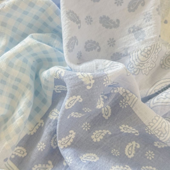 91家纺网 家纺一手货源 找家纺 温眠家纺 2025春夏新款云感棉双层纱床笠单床笠枕套三件套 半亩花田