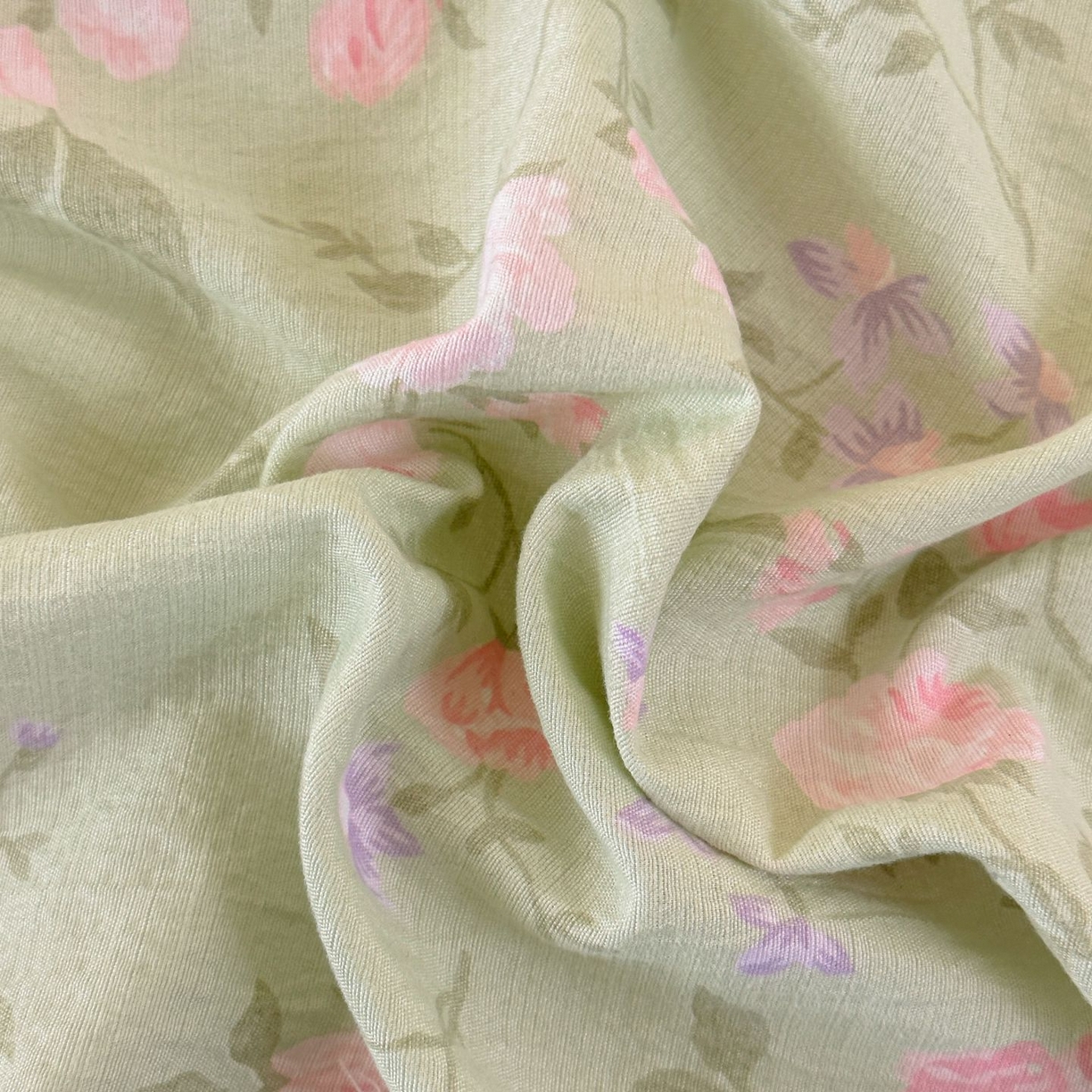 91家纺网 家纺一手货源 找家纺 温眠家纺 2025春夏新款云感棉双层纱床笠单床笠枕套三件套 木槿绿