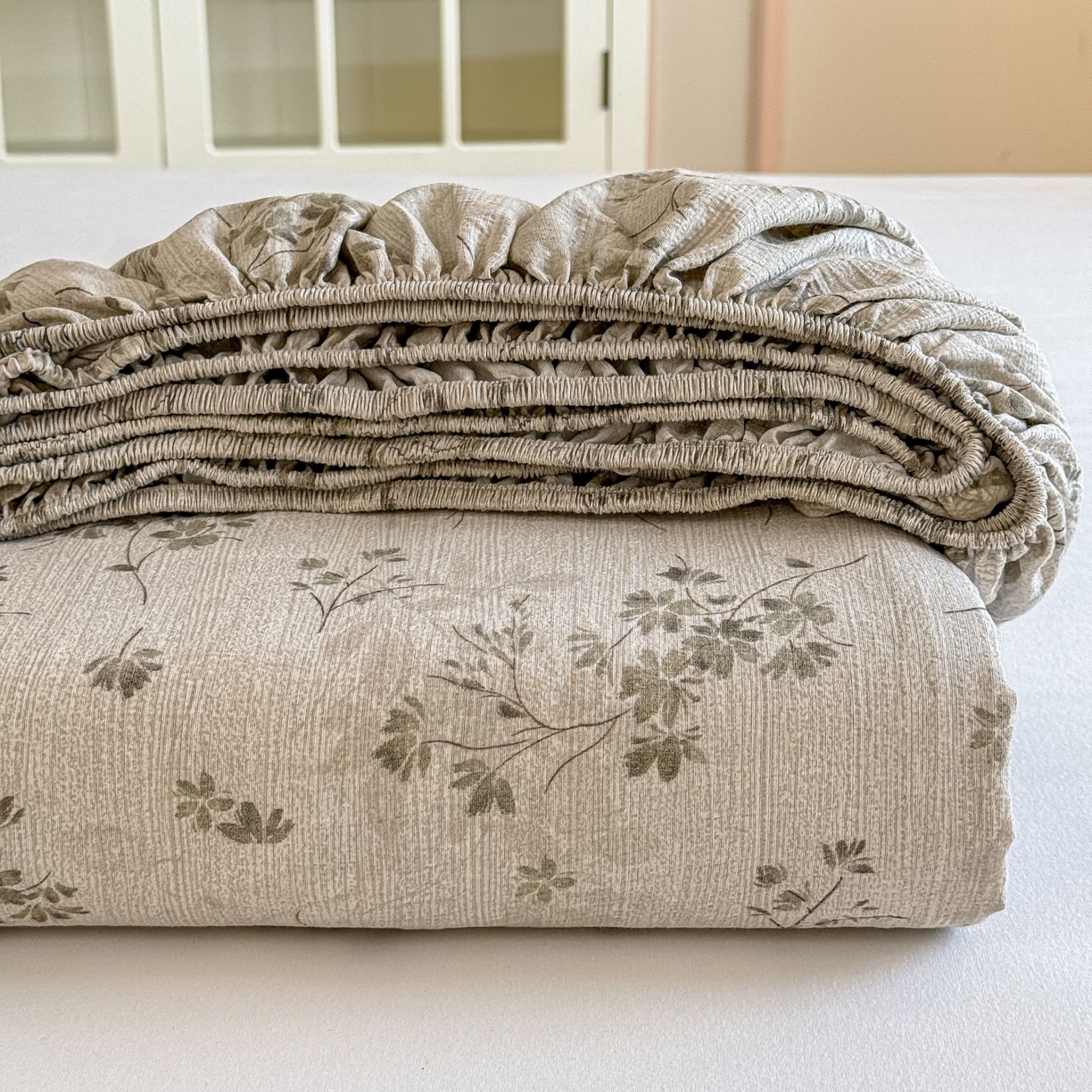 温眠家纺 2025春夏新款云感棉双层纱床笠单床笠枕套三件套 秋风萧瑟