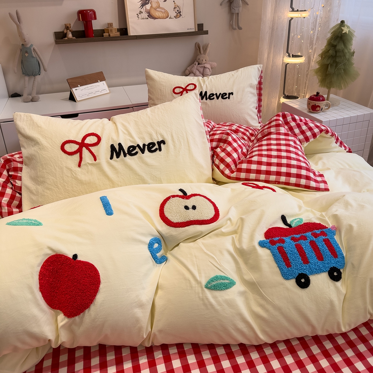 91家纺网 家纺一手货源 找家纺 （总）曼谷家纺 2026新款卡通水洗棉毛巾绣四件套被套