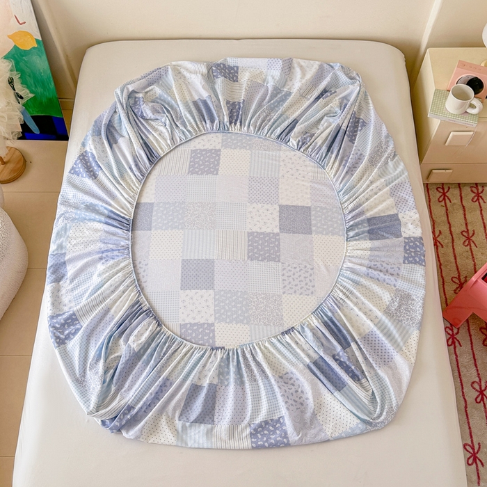 91家纺网 家纺一手货源 找家纺 （总）温眠家纺 2025春夏新款云感棉双层纱床笠单床笠枕套三件套场景二