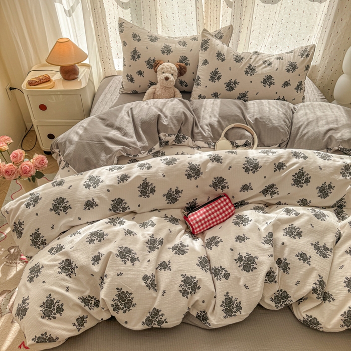 91家纺网 家纺一手货源 找家纺 温眠家纺 2025新款云感针织双层纱四件套-第二波 华尔兹