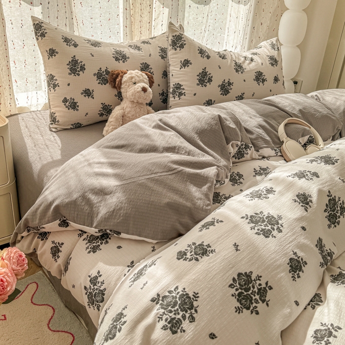 91家纺网 家纺一手货源 找家纺 温眠家纺 2025新款云感针织双层纱四件套-第二波 华尔兹