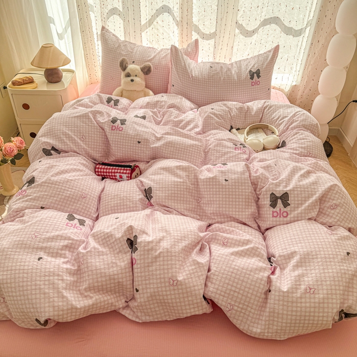 91家纺网 家纺一手货源 找家纺 （总）温眠家纺 2025新款云感针织双层纱四件套-第二波