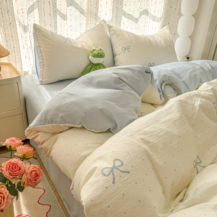 91家纺网 家纺一手货源 找家纺 （总）温眠家纺 2025新款云感针织双层纱四件套-第二波