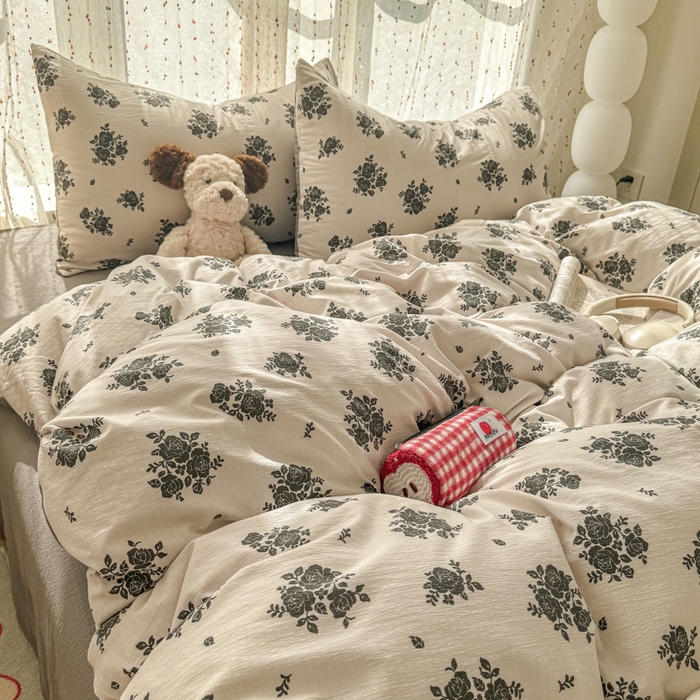 91家纺网 家纺一手货源 找家纺 温眠家纺 2025新款云感针织双层纱四件套-第二波 华尔兹