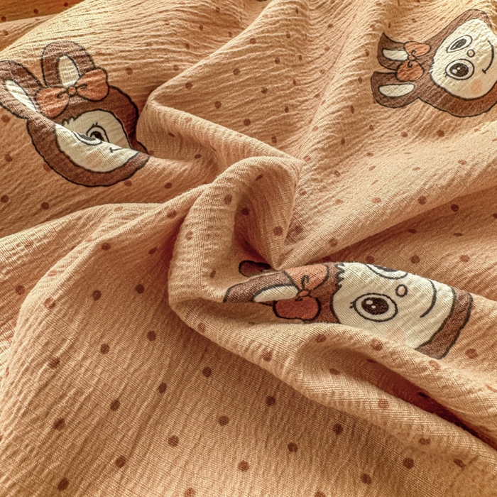 91家纺网 家纺一手货源 找家纺 温眠家纺 2025新款云感针织双层纱四件套-第二波 咖啡布布