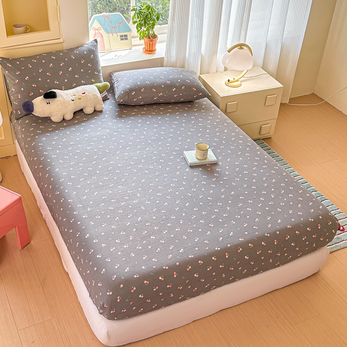 91家纺网 家纺一手货源 找家纺 （总）温眠家纺 2025新款云感皱皱双层纱床笠