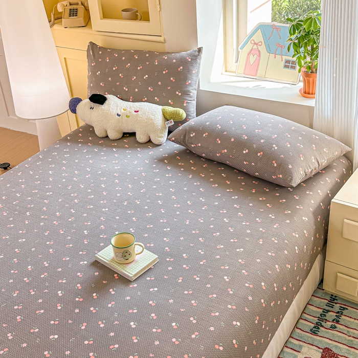 91家纺网 家纺一手货源 找家纺 （总）温眠家纺 2025新款云感皱皱双层纱床笠