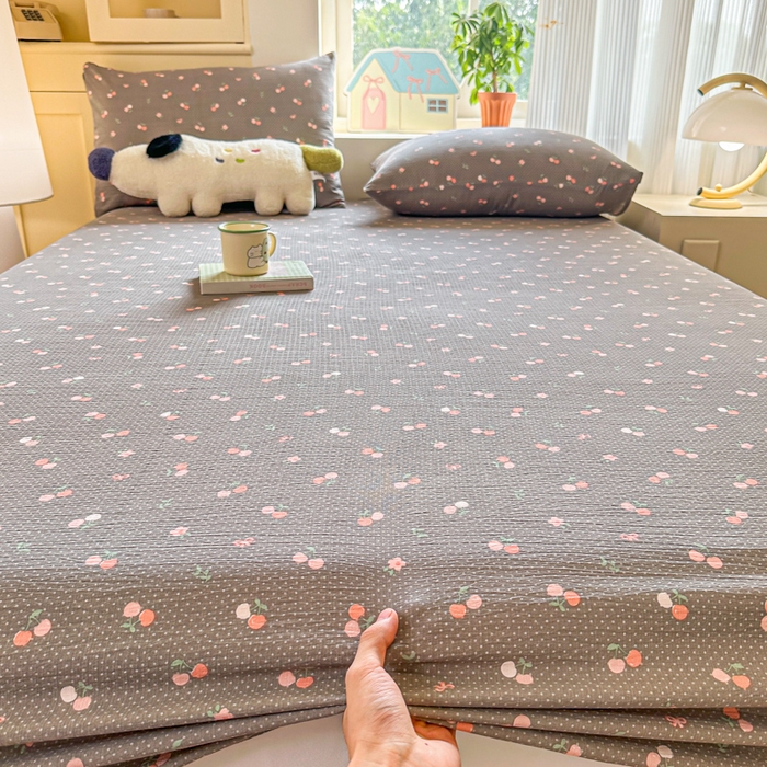 91家纺网 家纺一手货源 找家纺 （总）温眠家纺 2025新款云感皱皱双层纱床笠