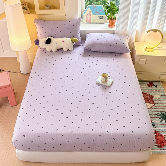 温眠家纺 2025新款云感皱皱双层纱床笠 小资情调