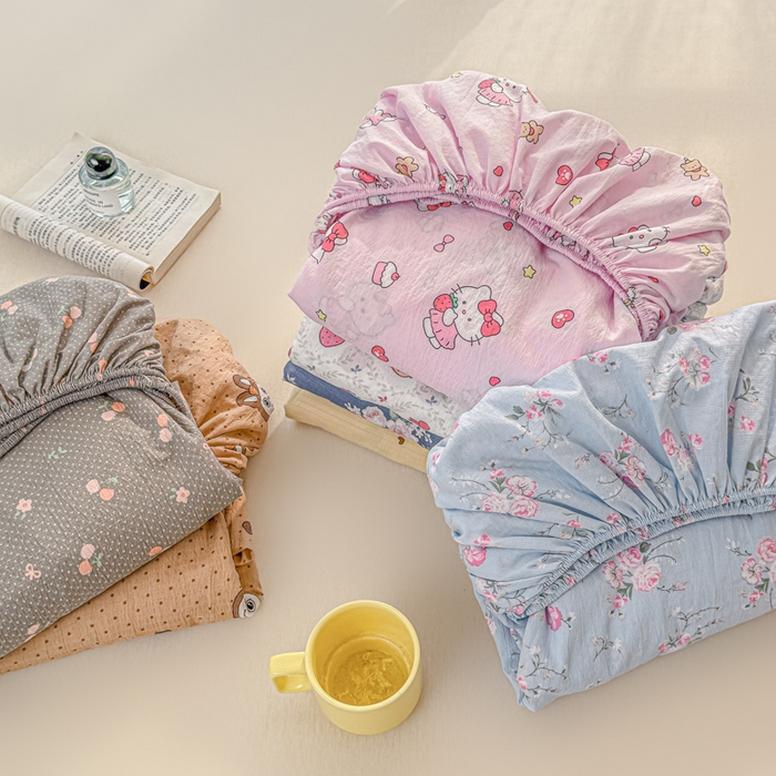 91家纺网 家纺一手货源 找家纺 （总）温眠家纺 2025新款云感皱皱双层纱床笠