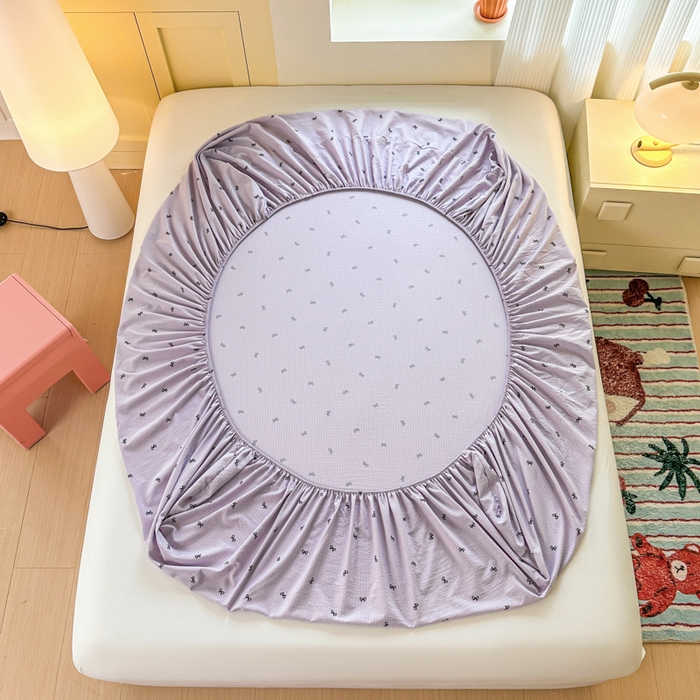 91家纺网 家纺一手货源 找家纺 温眠家纺 2025新款云感皱皱双层纱床笠 小资情调