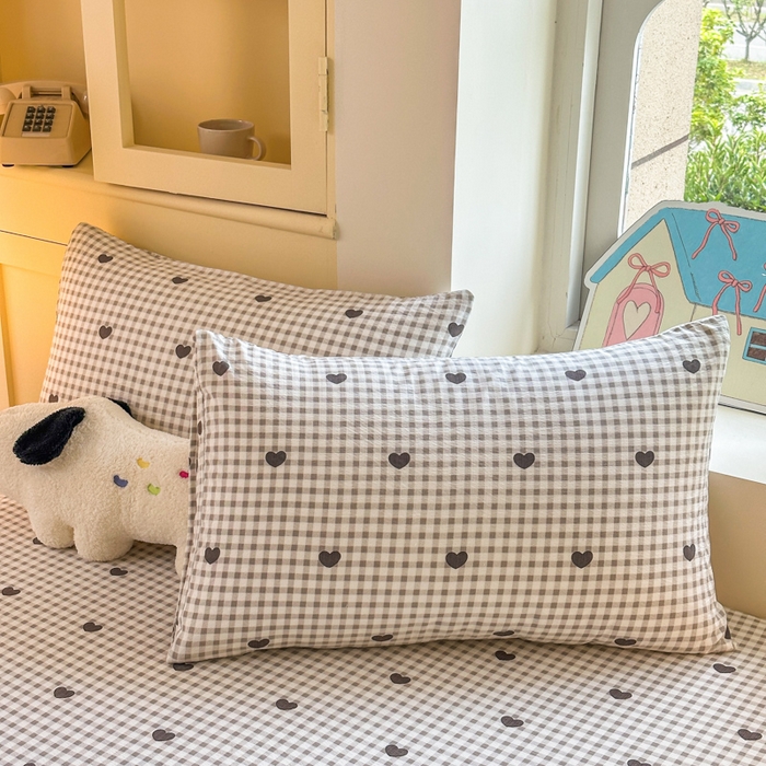 91家纺网 家纺一手货源 找家纺 温眠家纺 2025新款云感皱皱双层纱床笠 心格