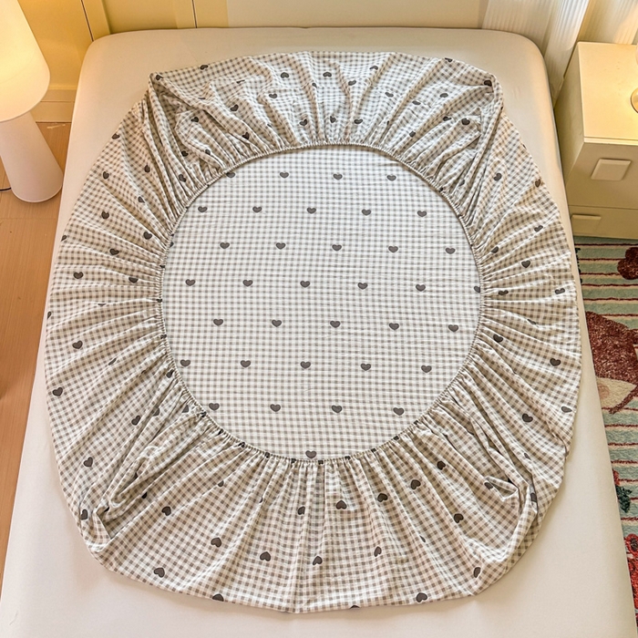 91家纺网 家纺一手货源 找家纺 温眠家纺 2025新款云感皱皱双层纱床笠 心格