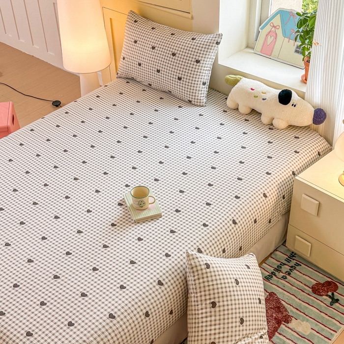 91家纺网 家纺一手货源 找家纺 温眠家纺 2025新款云感皱皱双层纱床笠 心格