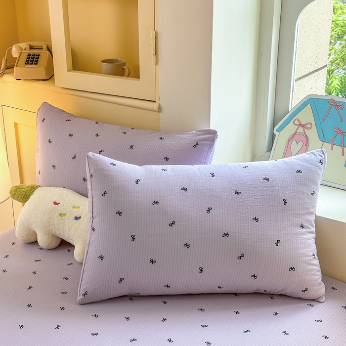 91家纺网 家纺一手货源 找家纺 温眠家纺 2025新款云感皱皱双层纱床笠 小资情调