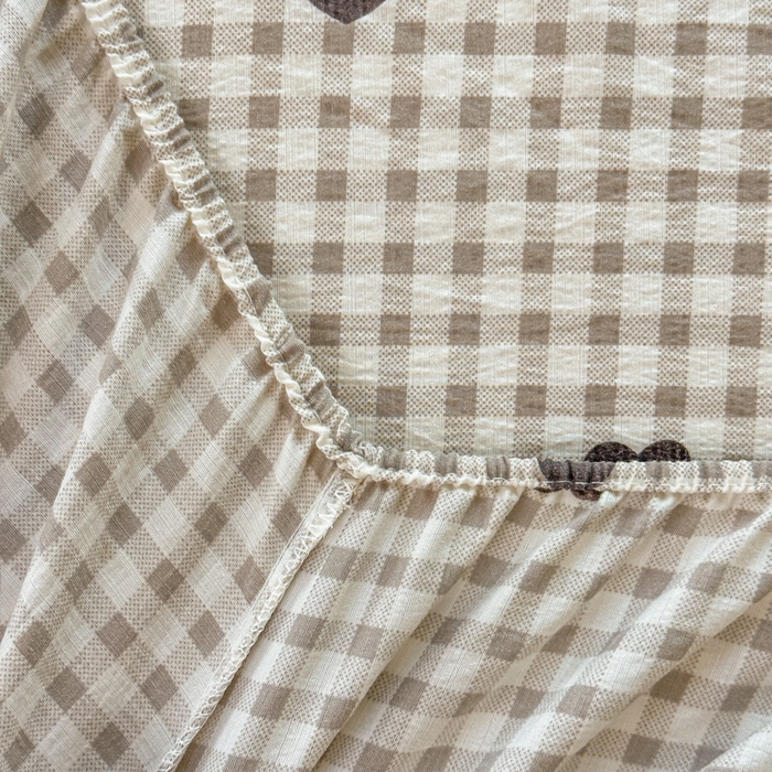 91家纺网 家纺一手货源 找家纺 温眠家纺 2025新款云感皱皱双层纱床笠 心格