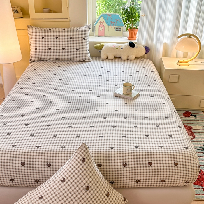 91家纺网 家纺一手货源 找家纺 温眠家纺 2025新款云感皱皱双层纱床笠 心格