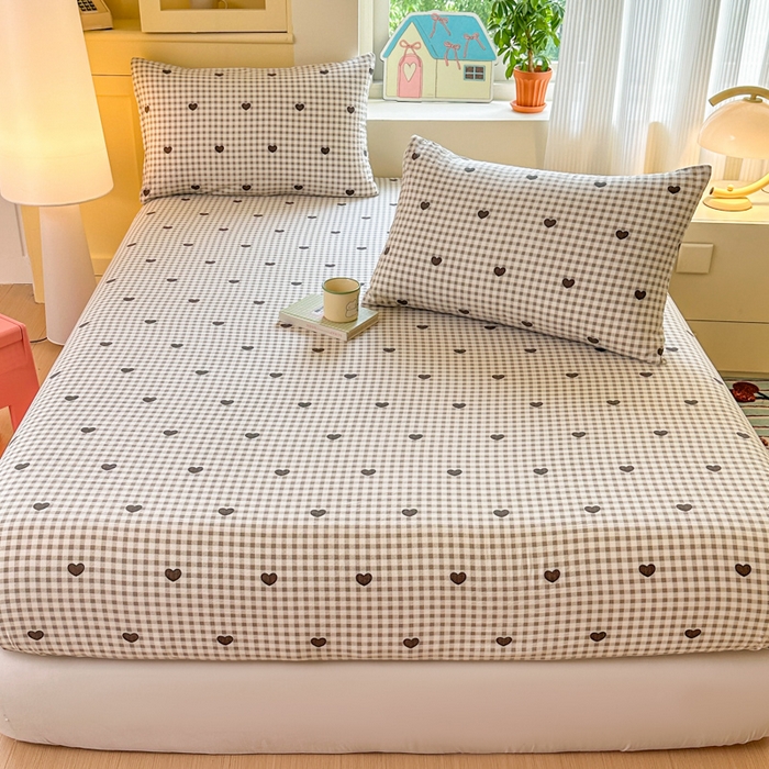 91家纺网 家纺一手货源 找家纺 温眠家纺 2025新款云感皱皱双层纱床笠 心格