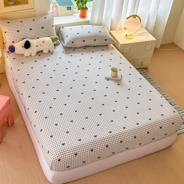 91家纺网 家纺一手货源 找家纺 温眠家纺 2025新款云感皱皱双层纱床笠 心格