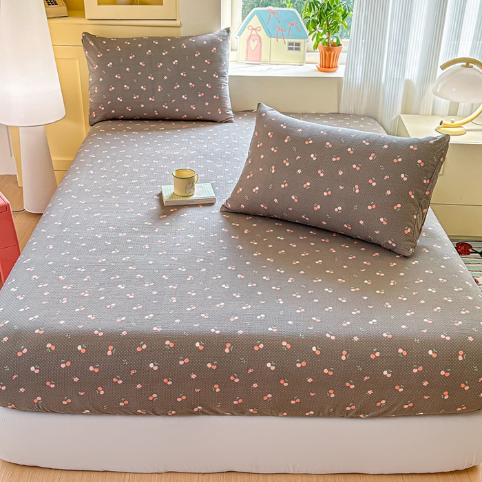 91家纺网 家纺一手货源 找家纺 （总）温眠家纺 2025新款云感皱皱双层纱床笠