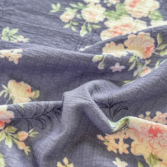 91家纺网 家纺一手货源 找家纺 温眠家纺 2025新款云感皱皱双层纱床笠 花簇