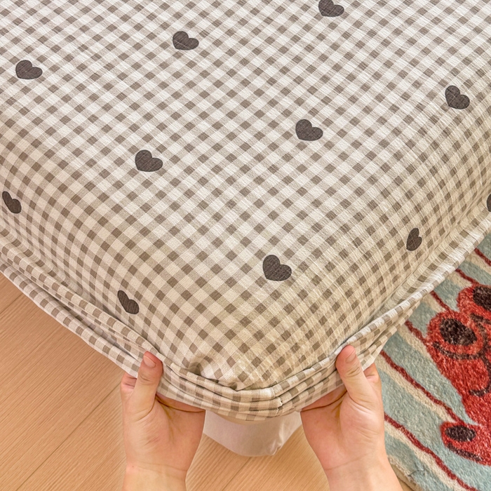 91家纺网 家纺一手货源 找家纺 温眠家纺 2025新款云感皱皱双层纱床笠 心格