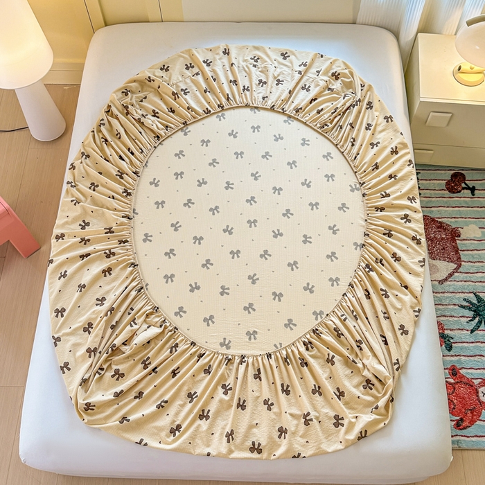 91家纺网 家纺一手货源 找家纺 温眠家纺 2025新款云感皱皱双层纱床笠 时光