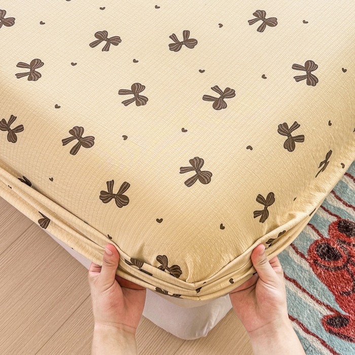 91家纺网 家纺一手货源 找家纺 温眠家纺 2025新款云感皱皱双层纱床笠 时光