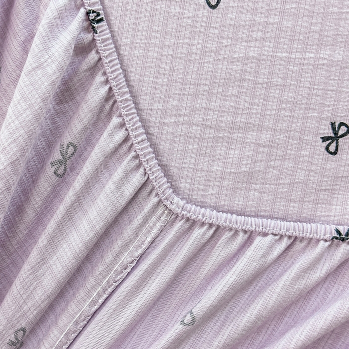 91家纺网 家纺一手货源 找家纺 温眠家纺 2025新款云感皱皱双层纱床笠 小资情调