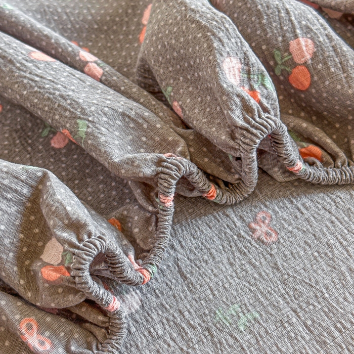 91家纺网 家纺一手货源 找家纺 （总）温眠家纺 2025新款云感皱皱双层纱床笠