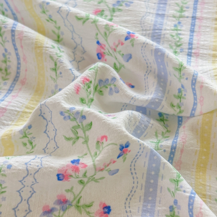 91家纺网 家纺一手货源 找家纺 温眠家纺 2025新款云感皱皱双层纱床笠 洛克庄园