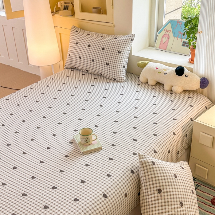 91家纺网 家纺一手货源 找家纺 温眠家纺 2025新款云感皱皱双层纱床笠 心格