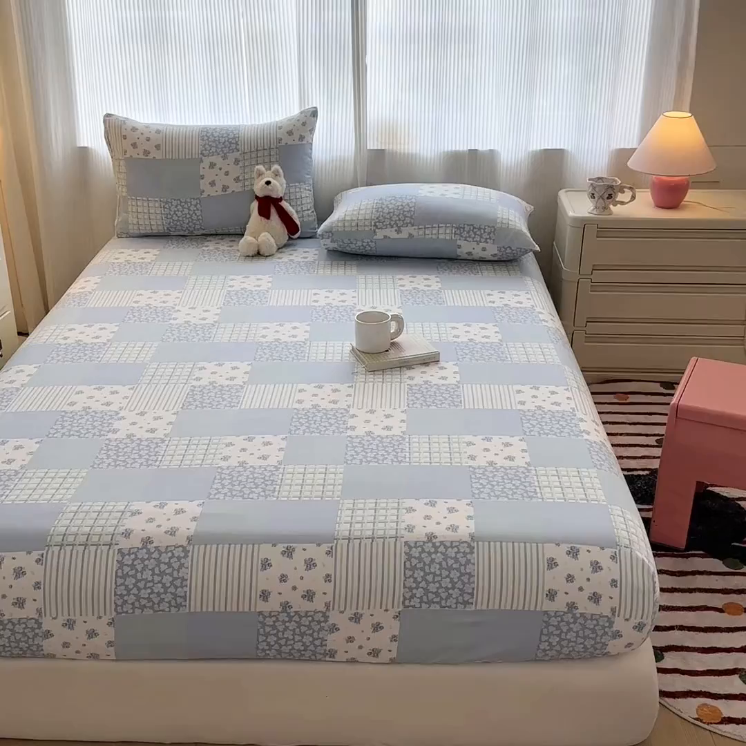 91家纺网 家纺一手货源 找家纺 （总）温眠家纺 2025新款高克重云感双层纱床笠三件套学生床二件套床笠单品