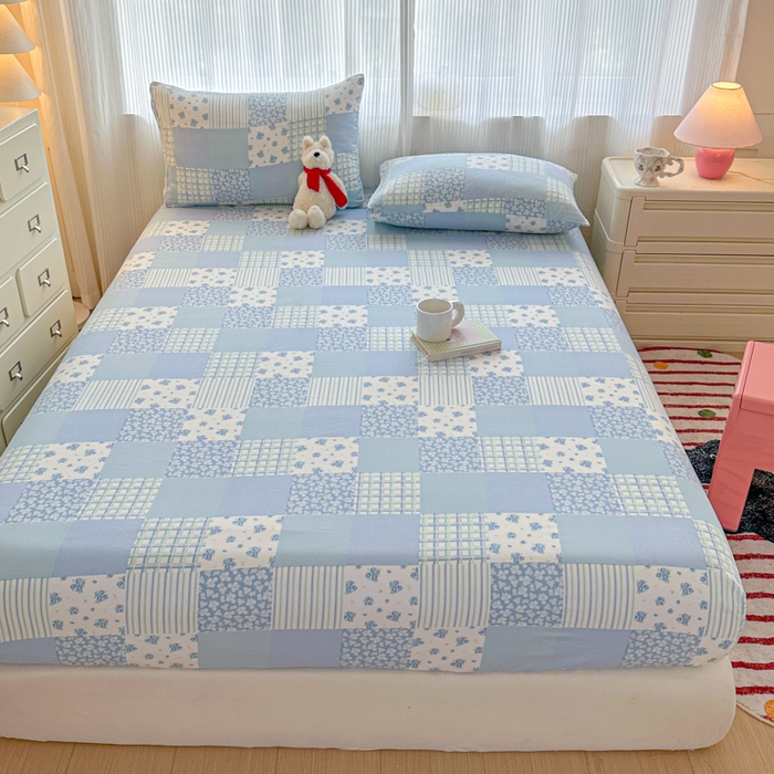 91家纺网 家纺一手货源 找家纺 （总）温眠家纺 2025新款高克重云感双层纱床笠三件套学生床二件套床笠单品