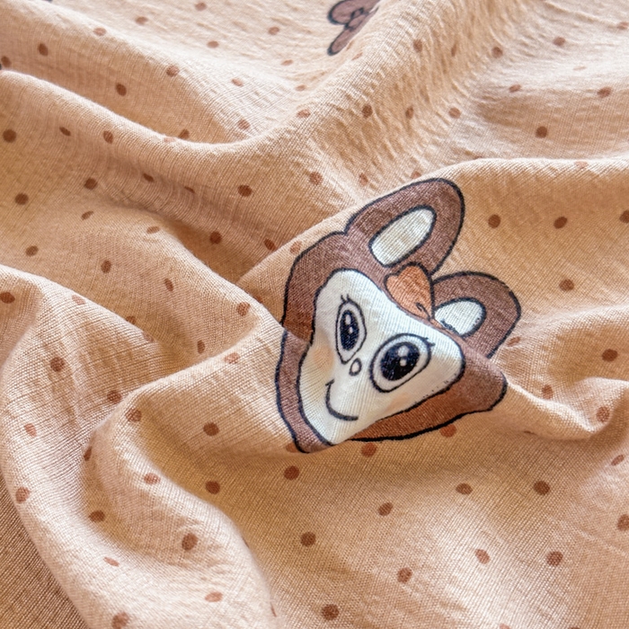 91家纺网 家纺一手货源 找家纺 温眠家纺 2025新款云感皱皱双层纱床笠 咖啡布布