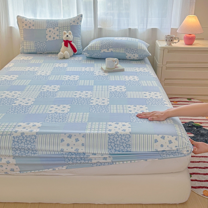 91家纺网 家纺一手货源 找家纺 （总）温眠家纺 2025新款高克重云感双层纱床笠三件套学生床二件套床笠单品