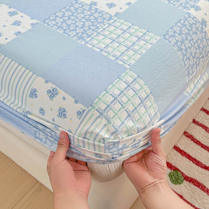 91家纺网 家纺一手货源 找家纺 （总）温眠家纺 2025新款高克重云感双层纱床笠三件套学生床二件套床笠单品