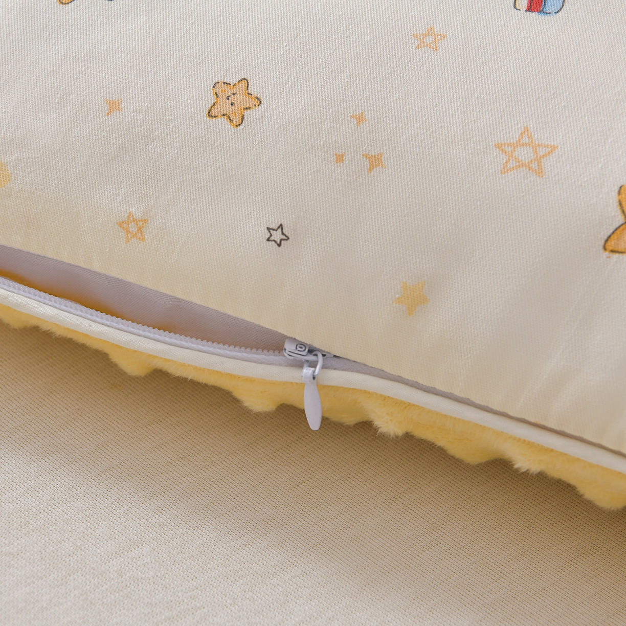 91家纺网 家纺一手货源 找家纺 铺尚美家纺 2026新款纯棉+豆豆绒棉花枕枕头枕芯 儿童枕芯 学生枕 星星萌娃