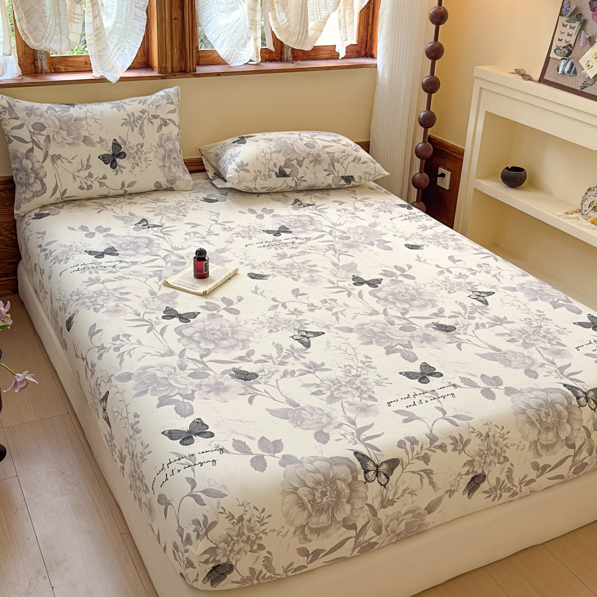 91家纺网 家纺一手货源 找家纺 （总）温眠家纺 2025新款双层纱单件床笠床单