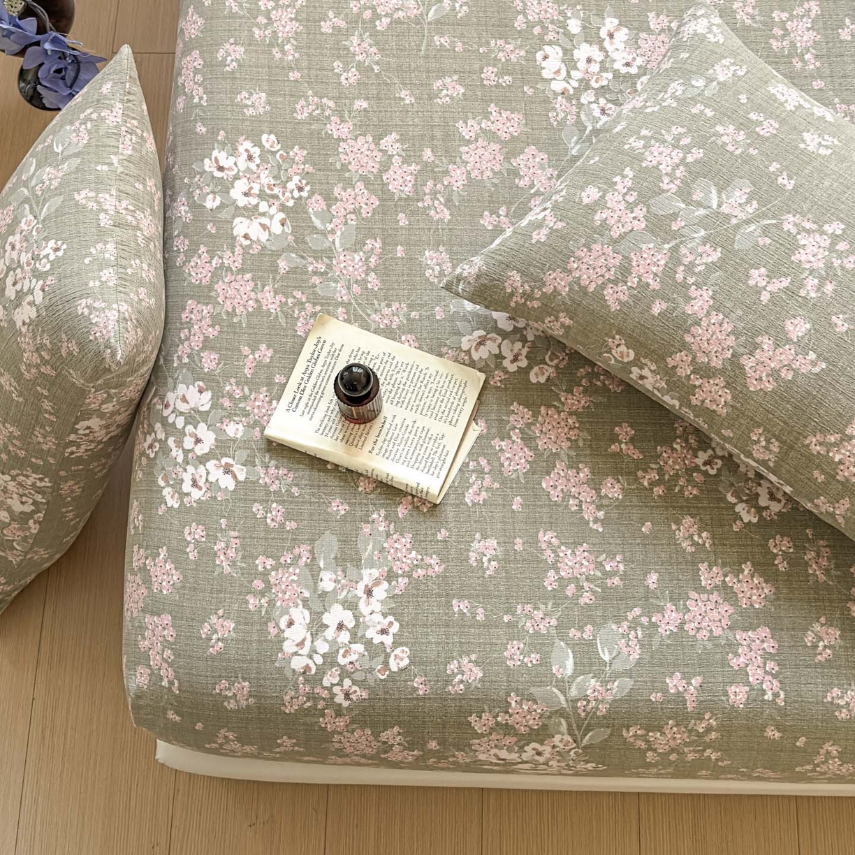 91家纺网 家纺一手货源 找家纺 温眠家纺 2025新款双层纱单件床笠床单 云卷抒