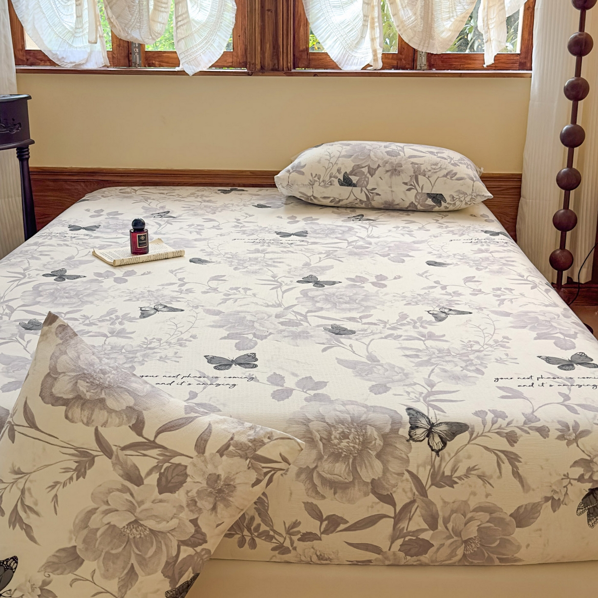 91家纺网 家纺一手货源 找家纺 （总）温眠家纺 2025新款双层纱单件床笠床单