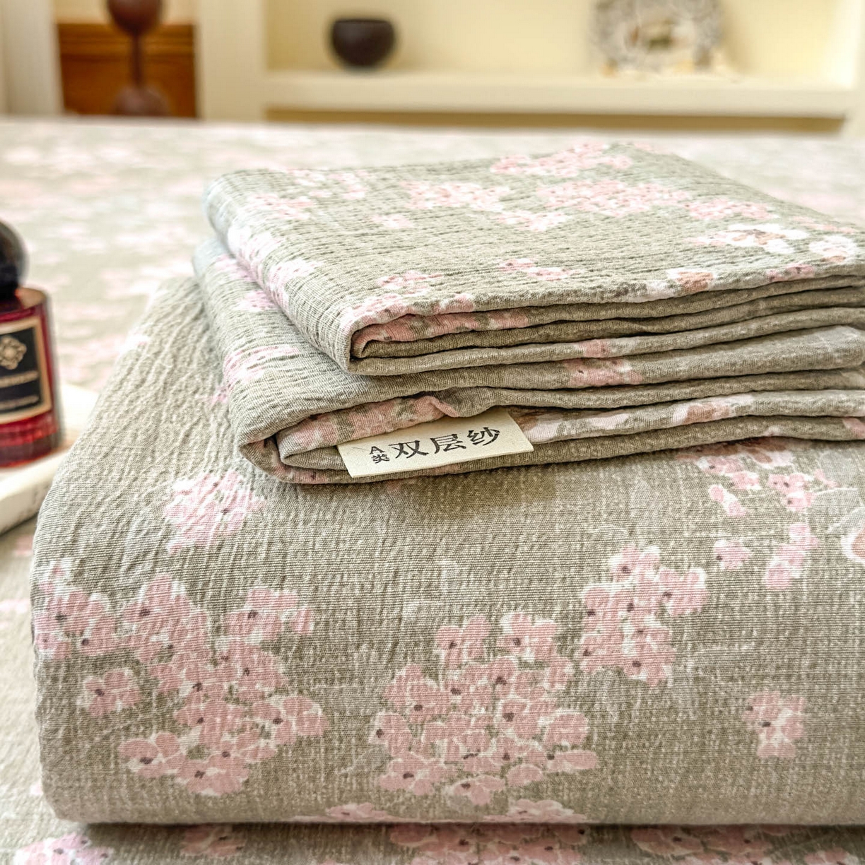 91家纺网 家纺一手货源 找家纺 （总）温眠家纺 2025新款双层纱单件床笠床单