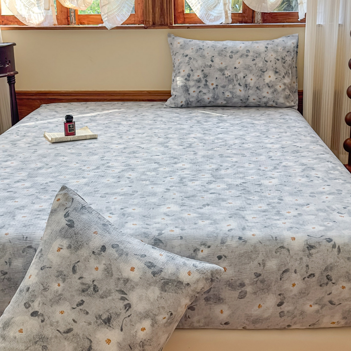 91家纺网 家纺一手货源 找家纺 温眠家纺 2025新款双层纱单件床笠床单 醉星漓